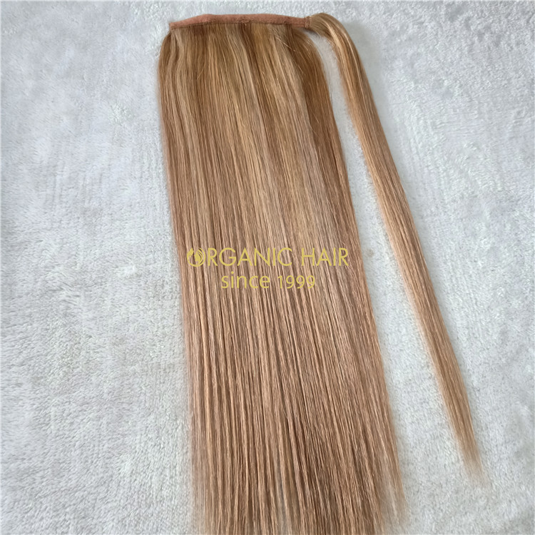 Piano color human hair ponytail extensions on sale X144